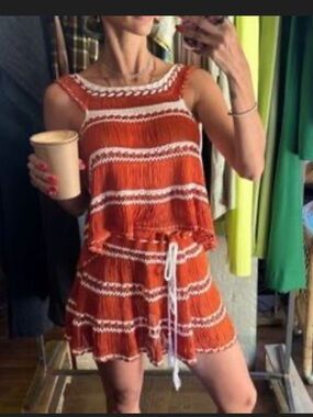 My beachy side-Crochet Mini Skirt Set - Brand size S, NWT